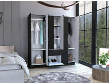 Closet Adira, Wengue y Blanco, con Siete Puertas Abatibles y Un Cajon