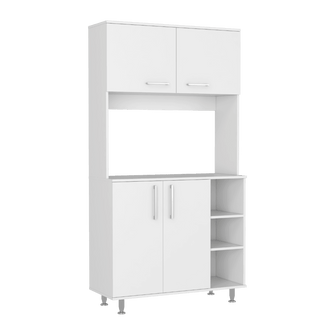 Alacena Everton, Blanco, con Cuatro Puertas y Patas de Acero