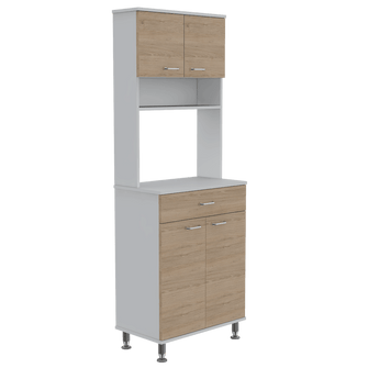 Mueble Multiusos Huzy, Beige y Blanco, con Amplia Capacidad de Almacenamiento