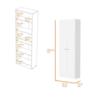 Alacena Multiusos Frida, Blanco Vainilla, Posee Un Estante Adicional En La Puerta y Entrepaños ZF