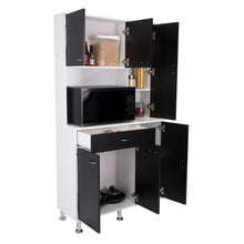 Mueble Multiusos Huzy, Wengue y Blanco, con Amplia Capacidad de Almacenamiento