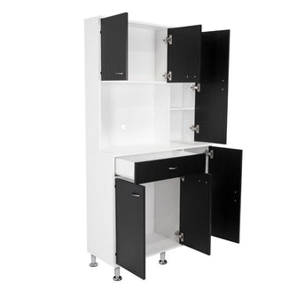 Mueble Multiusos Huzy, Wengue y Blanco, con Amplia Capacidad de Almacenamiento