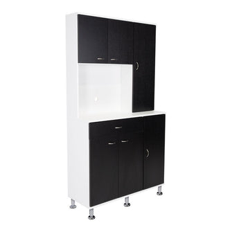 Mueble Multiusos Huzy, Wengue y Blanco, con Amplia Capacidad de Almacenamiento