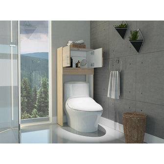 Gabinete de Baño Aqua 6, Beige y Blanco, con Dos Puertas Para Su Almacenamiento