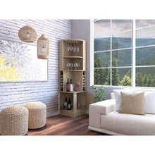 Bar Esquinero Ascher, Beige, con Dos Puertas y Porta Copas