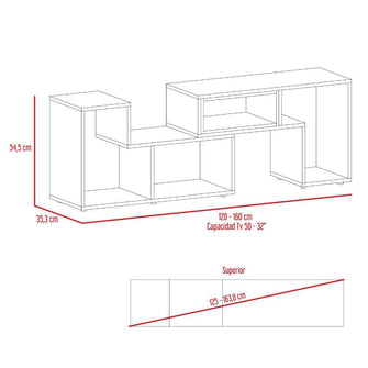 Mesa Para Tv Ascher, Milan y Blanco, con Espacio Para Televisor de Hasta 40 Pulgadas