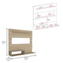 Combo para Sala, Ascher, Incluye Biblioteca, Mesa de Centro, Panel y Mesa para TV, Beige y Blanco