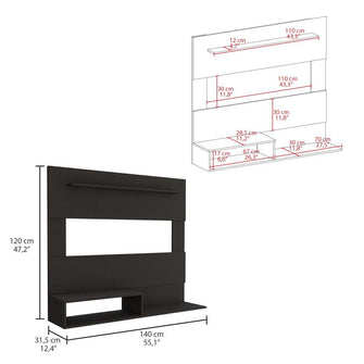 Panel de Tv Ascher, Wengue, con Espacio Para Televisor de Hasta 55 Pulgadas  ZF