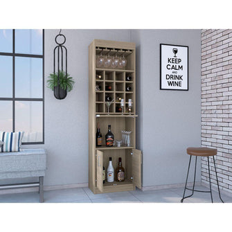 Bar Ascher, Beige, con Dos Puertas y Porta Copas  ZF