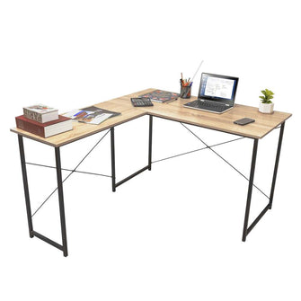 Escritorio en Forma de L, Café claro y Negro