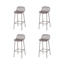 Butaco para Barra Tulum, Color Taupe, Diseño Moderno X4