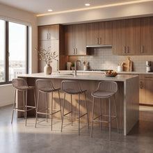 Silla para Bar Tulum, Color Taupe, Diseño Moderno X4