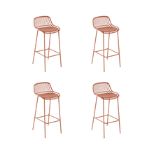 Butaco para Barra Tulum, Color Terracota, Diseño Moderno X4