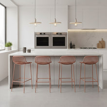 Butaco para Barra Tulum, Color Terracota, Diseño Moderno X4