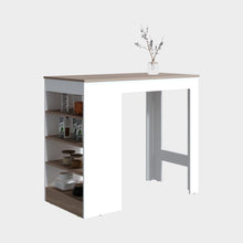 Barra Auxiliar de Cocina Greer, Blanco Duqueza y Bardolino, con espacio para ubicar objetos de cocina