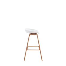 Kit de Dos Sillas Bar Dary, Blanco y Café Claro, con base metal y diseño moderno