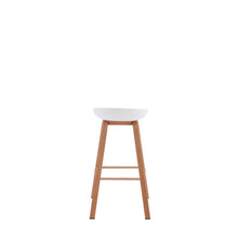 Kit de Dos Sillas Bar Dary, Blanco y Café Claro, con base metal y diseño moderno