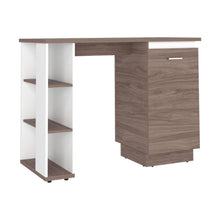 Mueble Multiusos Roxana, Blanco y Castaño, con Una Puerta y Entrepaños Laterales Hc