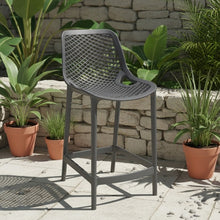 Silla para Bar Miame, Color Gris Oscuro, con reposa pies en diseño Moderno X4