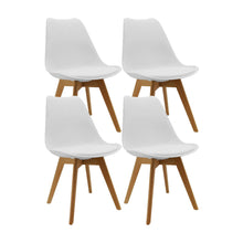 Kit Por 4 Silla Oslo Asiento Acolchado Patas en Madera - Blanca