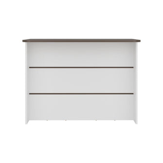Barra de Cocina Diamante, Blanco y Milan, Con Entrepaños