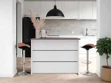 Barra de Cocina Diamante, Blanco y Milan, Con Entrepaños