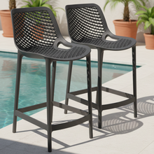 Silla para Bar Miame, Color Negro, con reposa pies en diseño Moderno
