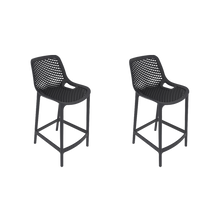 Silla para Bar Miame, Color Negro, con reposa pies en diseño Moderno X2
