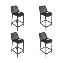 Silla para Bar Miame, Color Negro, con reposa pies en diseño Moderno X4
