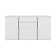 Mesa Auxiliar Recibidor Bisbee, Blanco Duqueza y Plomo, Con amplio espacio y Diseño moderno
