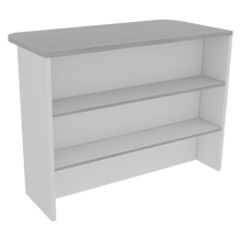 Mueble Multiusos Diamante, Blanco y Cemento, con Dos Entrepaños