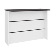 Barra de Cocina Diamante, Kronos Blanco y Kronos Wengue, Con Entrepaños ZF