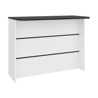 Barra de Cocina Diamante, Kronos Blanco y Kronos Wengue, Con Entrepaños ZF