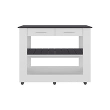 Barra de Cocina Cala, Blanco y Wengue, Con amplia superficie en la mesa ZF
