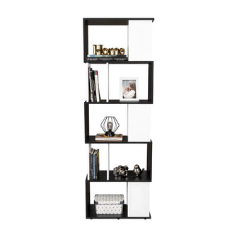 Biblioteca Noah, Wengue y Blanco Vainilla, con compartimientos para objetos de estudio
