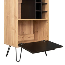 Bar Alto Cleo, Café Claro y Wengue, con Con Espacio Para Porta Vasos y Botellas