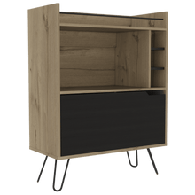 Bar Cleo, Café Claro y Wengue, con Patas Metálicas En Acero Wengue