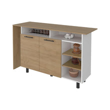 Barra de Cocina Corsia, Fresno Kronos y Kronos Blanco, con Dos Puertas Abatibles ZF