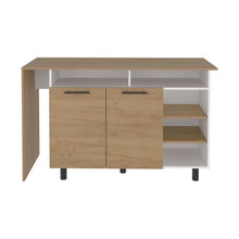 Barra de Cocina Corsia, Fresno Kronos y Kronos Blanco, con Dos Puertas Abatibles ZF