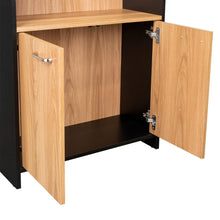 Biblioteca Milán, Fresno Europeo y Wengue, con dos Puertas Abatibles y Cuatro Entrepaños