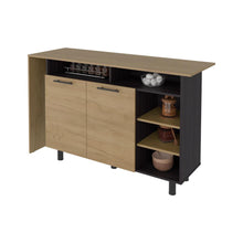 Barra de Cocina Corsia, Fresno Kronos y Kronos Wengue, con Dos Puertas Abatibles ZF