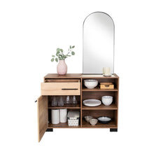 Mesa Auxiliar Marsella, Castaño, Con Cajón Con Riel Extensión Total Y Una Puerta Batiente