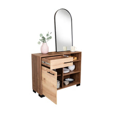 Mesa Auxiliar Marsella, Castaño, Con Cajón Con Riel Extensión Total Y Una Puerta Batiente