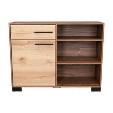 Mesa Auxiliar Marsella, Castaño, Con Cajón Con Riel Extensión Total Y Una Puerta Batiente