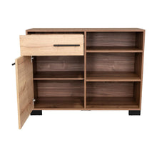 Mesa Auxiliar Marsella, Castaño, Con Cajón Con Riel Extensión Total Y Una Puerta Batiente