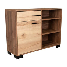 Mesa Auxiliar Marsella, Castaño, Con Cajón Con Riel Extensión Total Y Una Puerta Batiente