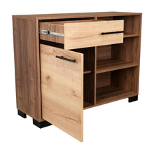 Mesa Auxiliar Marsella, Castaño, Con Cajón Con Riel Extensión Total Y Una Puerta Batiente