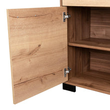 Mesa Auxiliar Marsella, Castaño, Con Cajón Con Riel Extensión Total Y Una Puerta Batiente