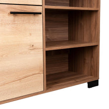 Mesa Auxiliar Marsella, Castaño, Con Cajón Con Riel Extensión Total Y Una Puerta Batiente