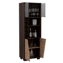 Bar Orus, Caoba y Miel, con Amplio Espacio Para Botellas y Porta Copas